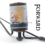Vintage ship-themed monocle with the word 'FORWARD'.