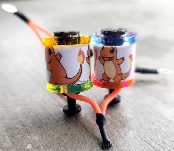 1" 8 Wrap Pokémon Charmander Rainbow Neon Tattoo Machine Coil Set