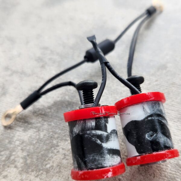 1" 8 Wrap Red Black Rose Shorty Coil Set