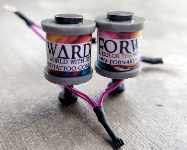 1" 8 Wrap Gray Forward Tattoo Candy Purple Shorty Coil Set