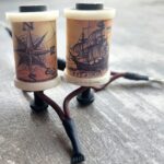 Tattoo machine coils with compass and ship