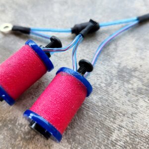 1.25" 8 Wrap True Blue Hot Pink Candy Coil Set