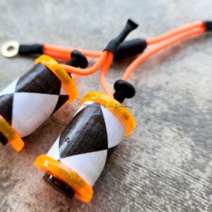 1.25" 8 Wrap Neon Orange Black White Diamond Coil Set