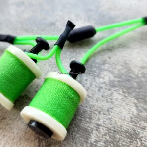 1" 8 Wrap Ivory Neon Lime Shorty Coil Set