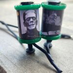 Tattoo machine coils with Frankenstein images