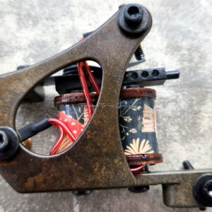 Heat Treat Jensen Liner Tattoo Machine Wood Mushroom Red Candy