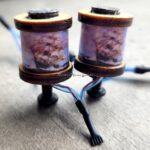 Purple marbled tattoo machine coils with wires