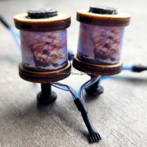 1" 8 Wrap Wood Ship Blue Candy Coil Set