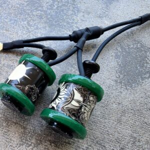 1" 8 Wrap Green Sun Black Ivory Tattoo Machine Coil Set