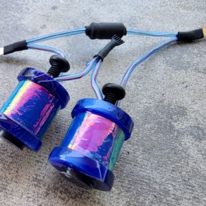 1" 8 Wrap Custom Cut Marbled Mirror Blue Tattoo Machine Coil Set