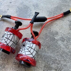 1" 8 Wrap Custom Cut Marbled Red Spider Web Shorty Coil Set