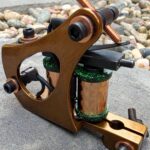 Sunset Powder Coated Jensen Shader Tattoo Machine Green Fleck Prism